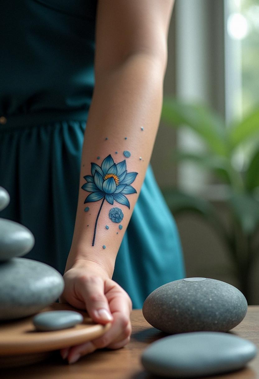blue lotus tattoo