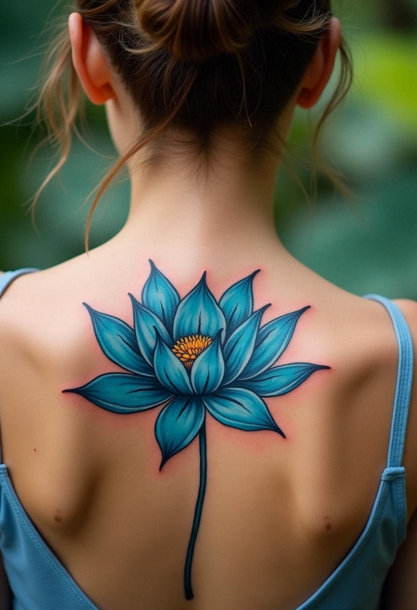 blue lotus tattoo