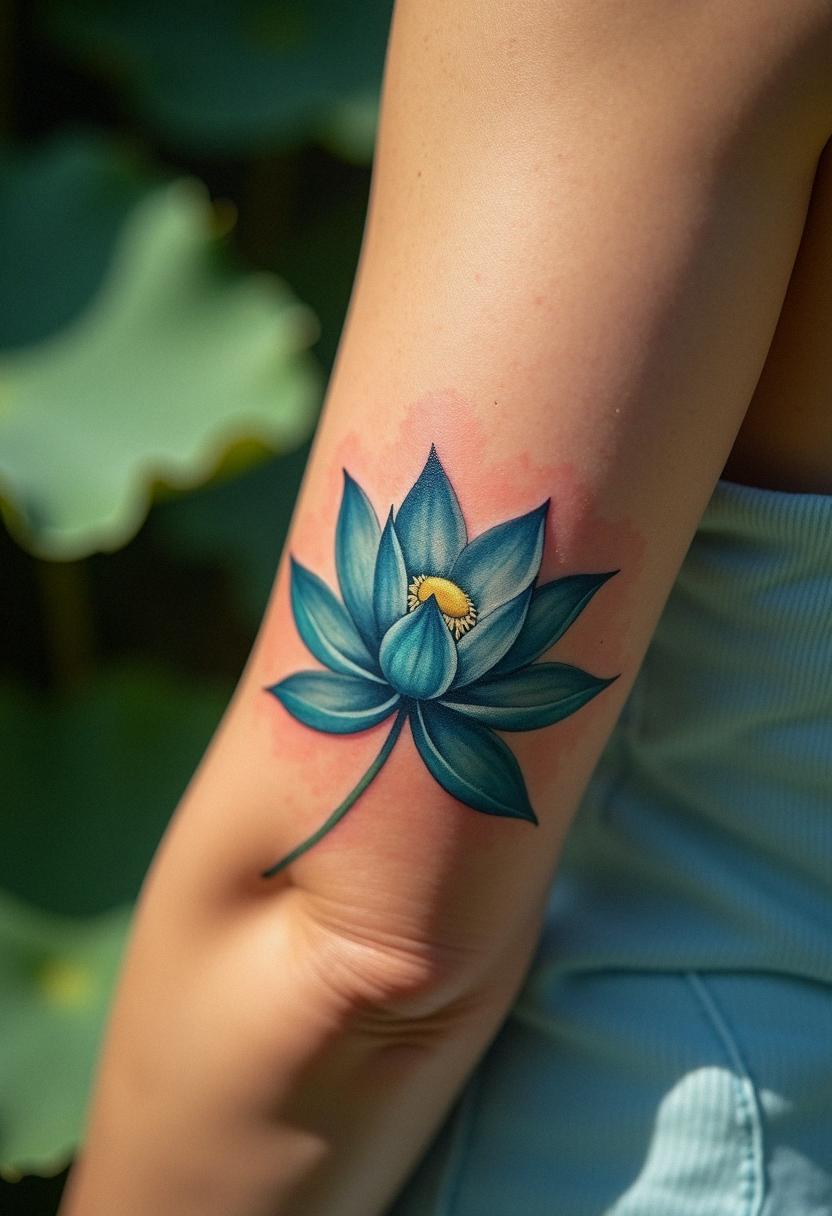 blue lotus tattoo