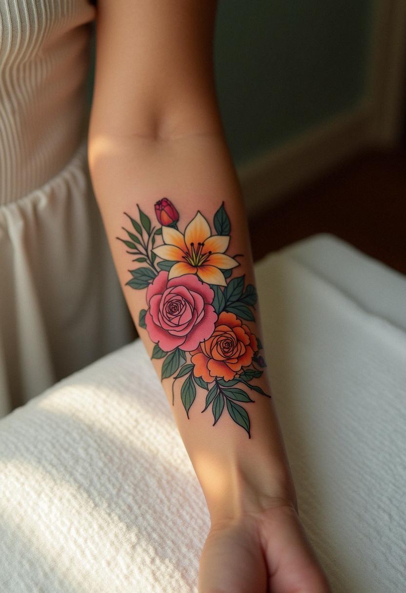 bouquet tattoo