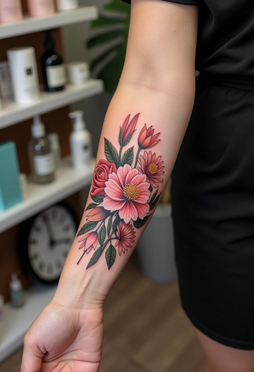 bouquet tattoo