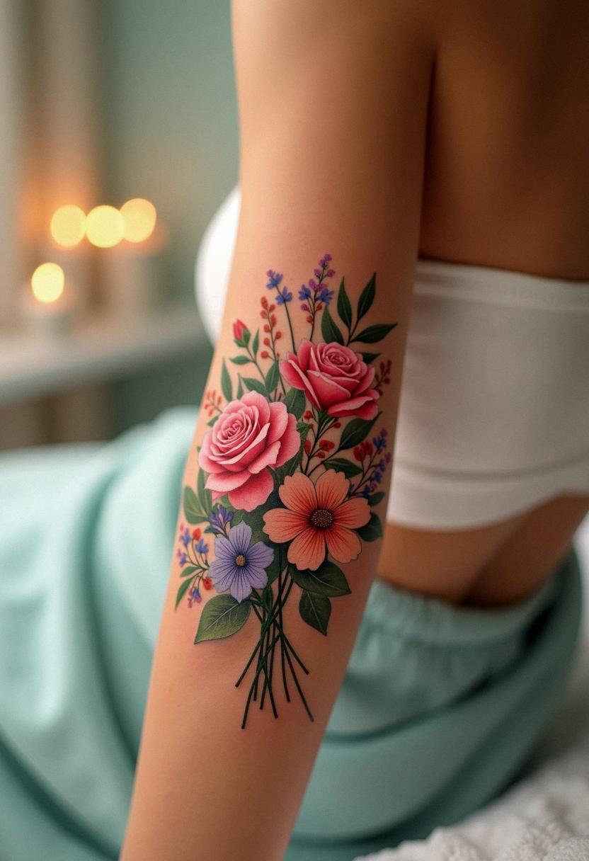 bouquet tattoo