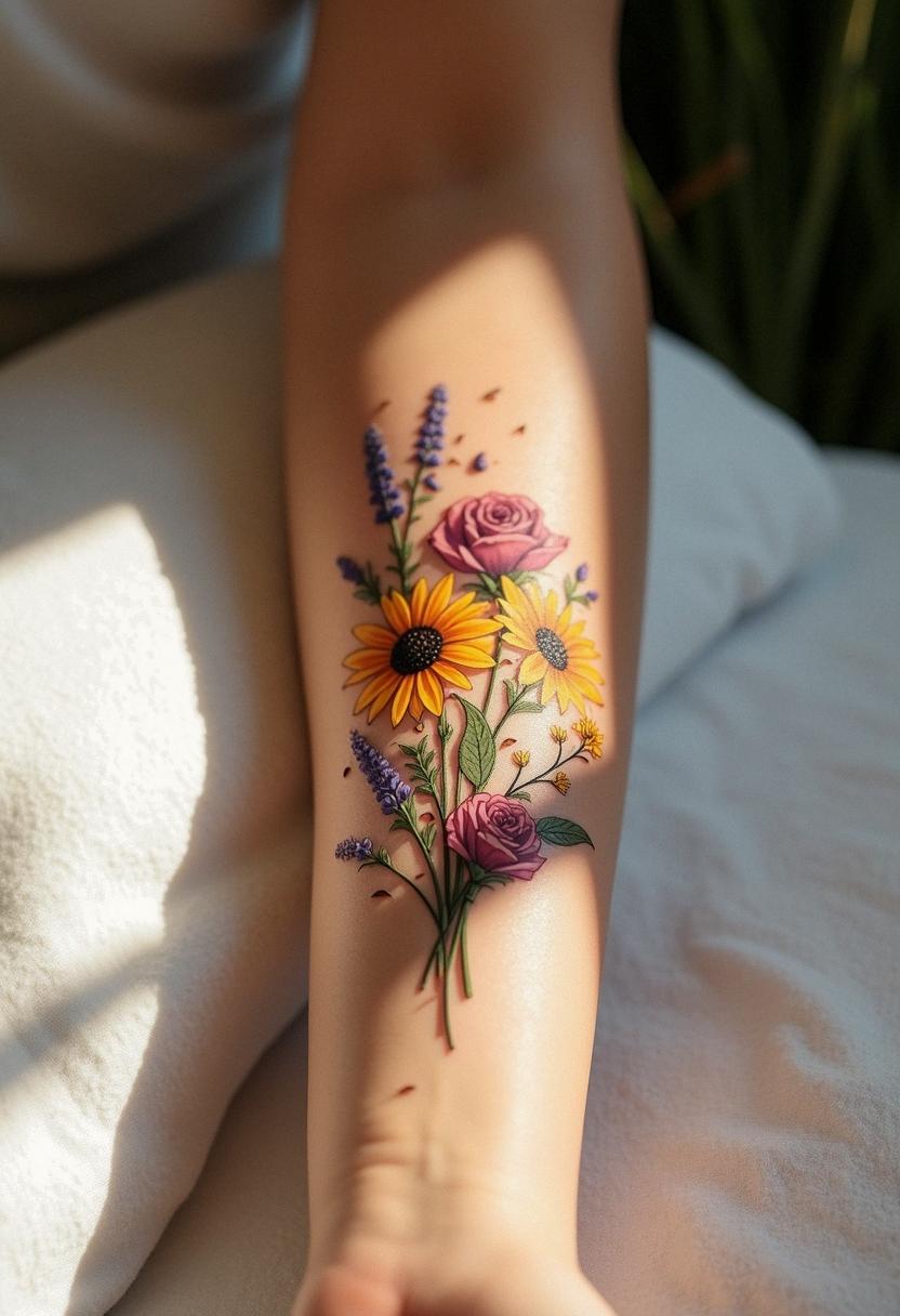 bouquet tattoo