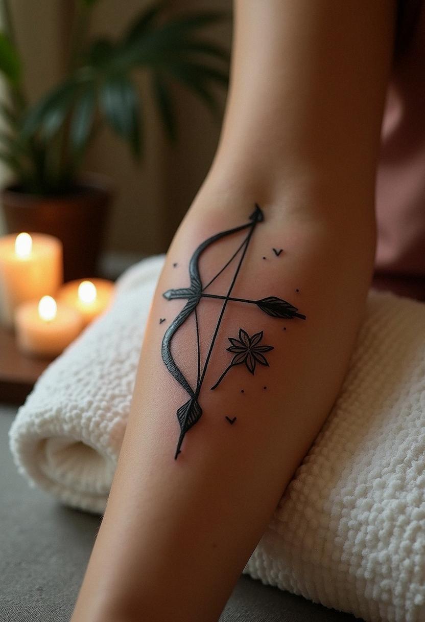 bow and arrow tattoo