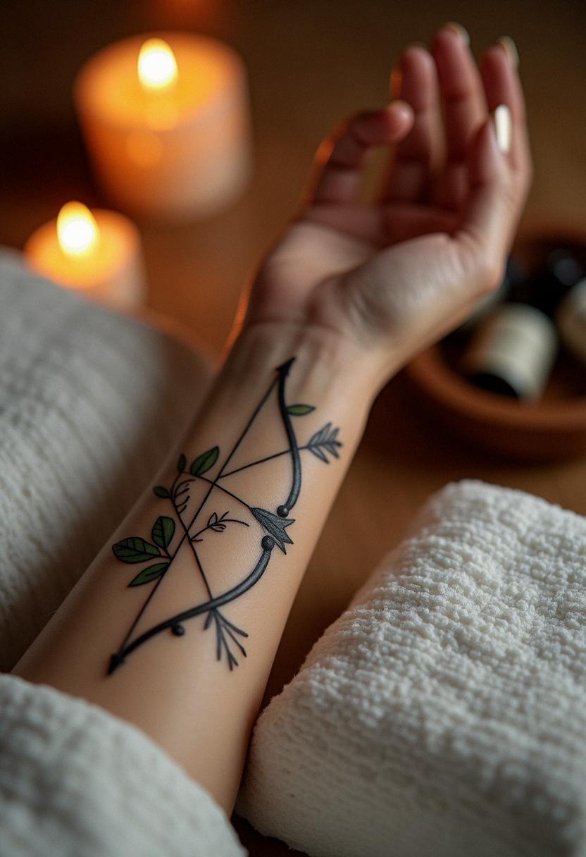 bow and arrow tattoo
