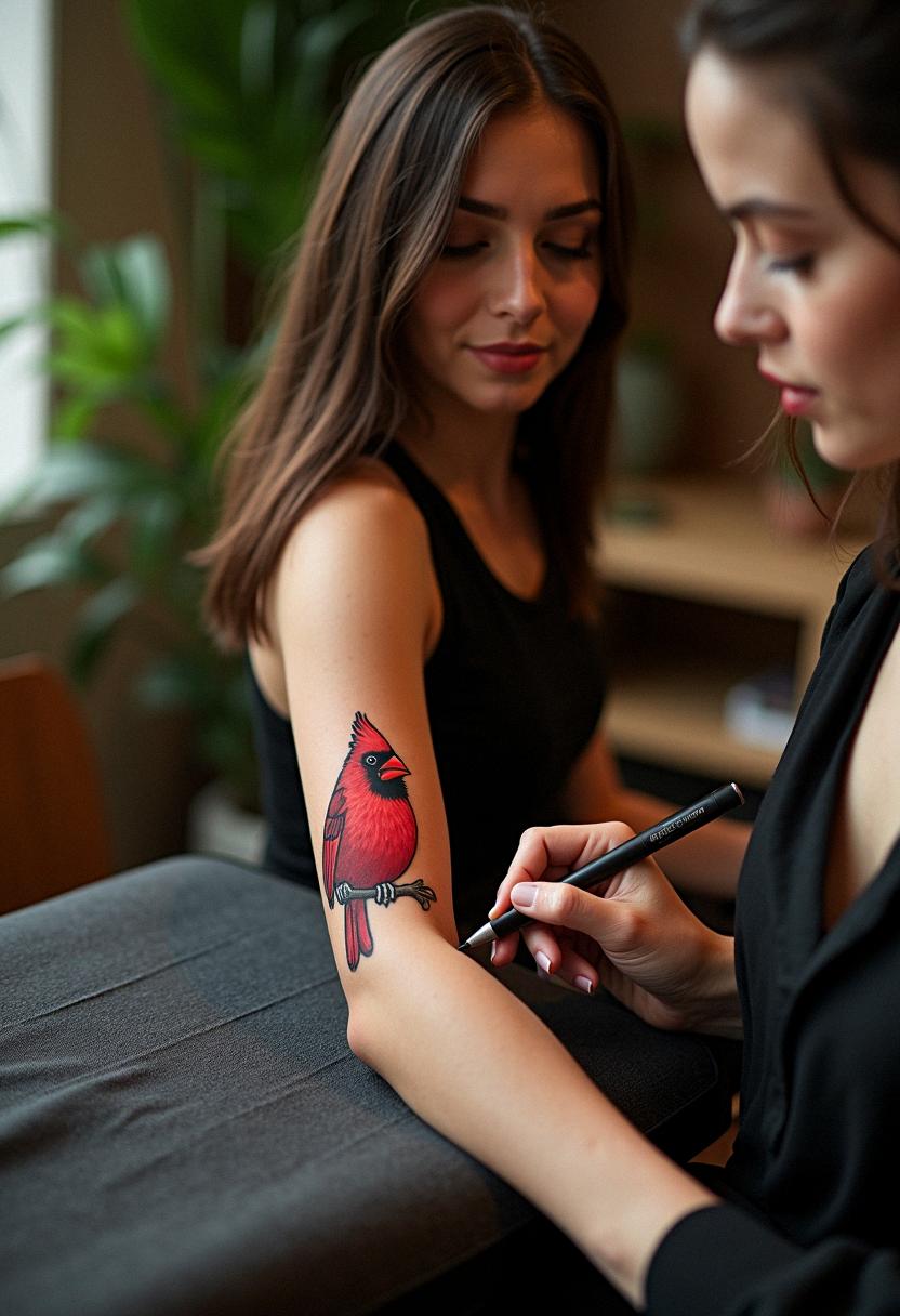 cardinal bird tattoo