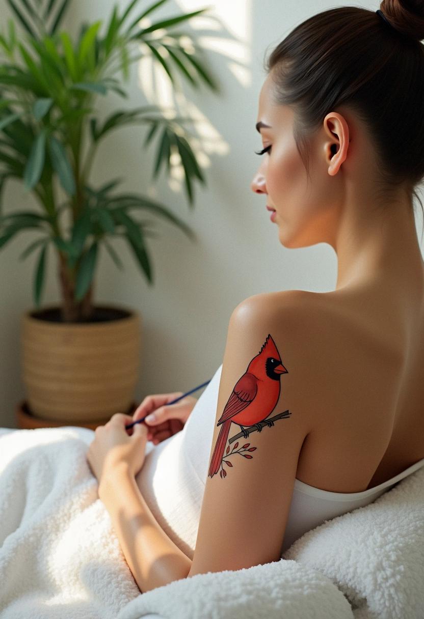 cardinal bird tattoo