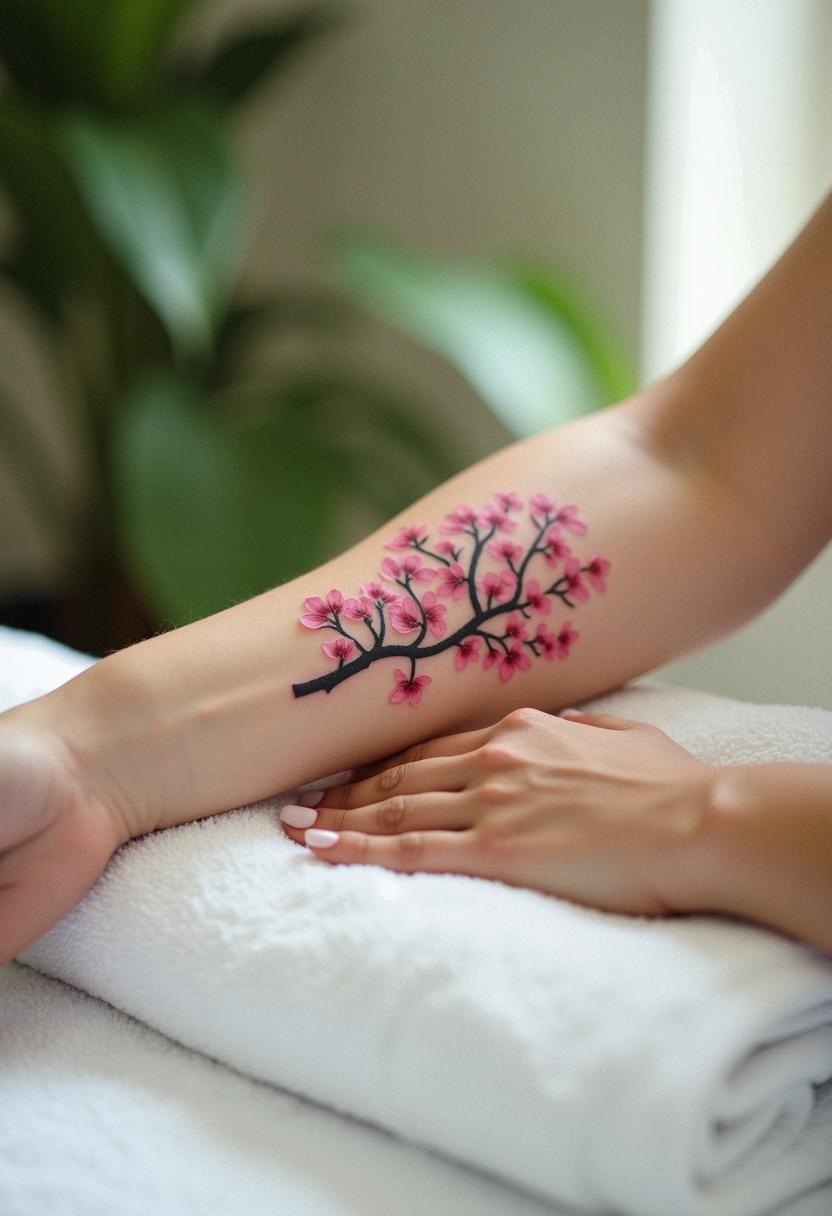 cherry blossom tree tattoo