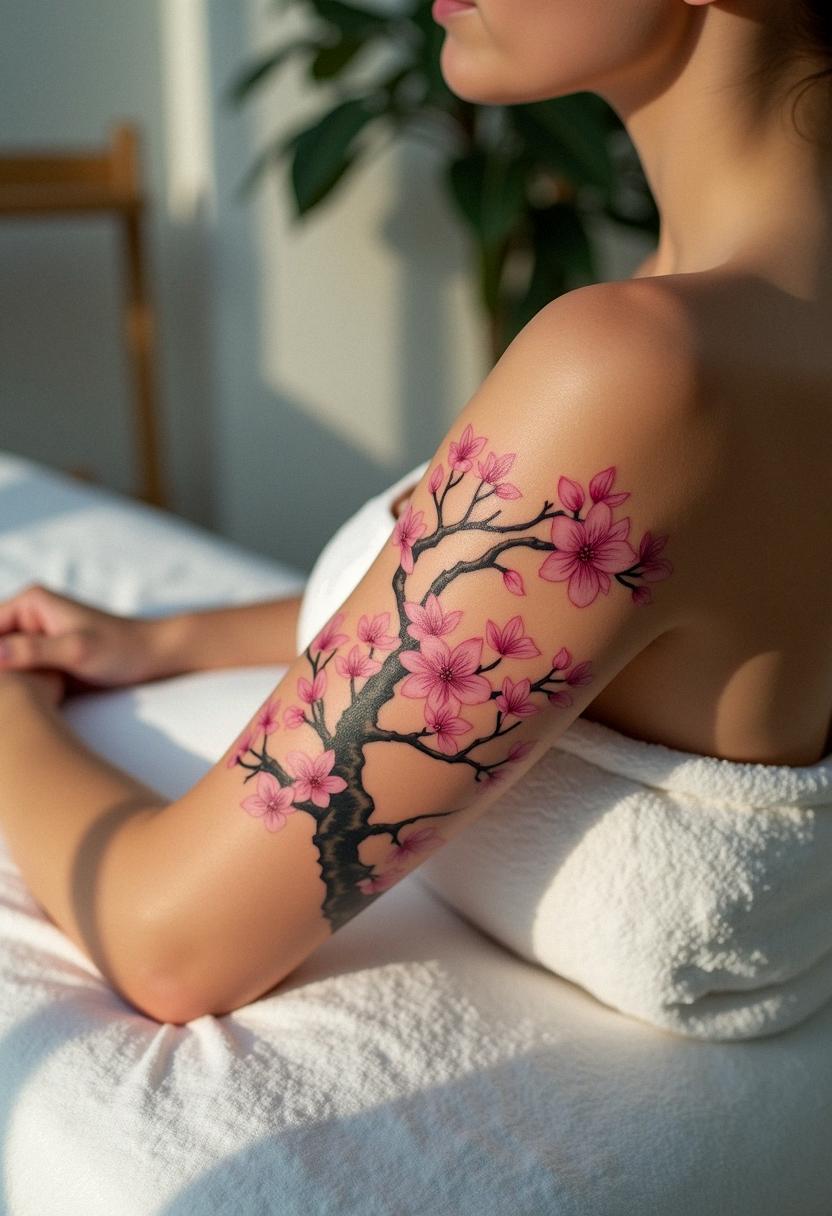 cherry blossom tree tattoo
