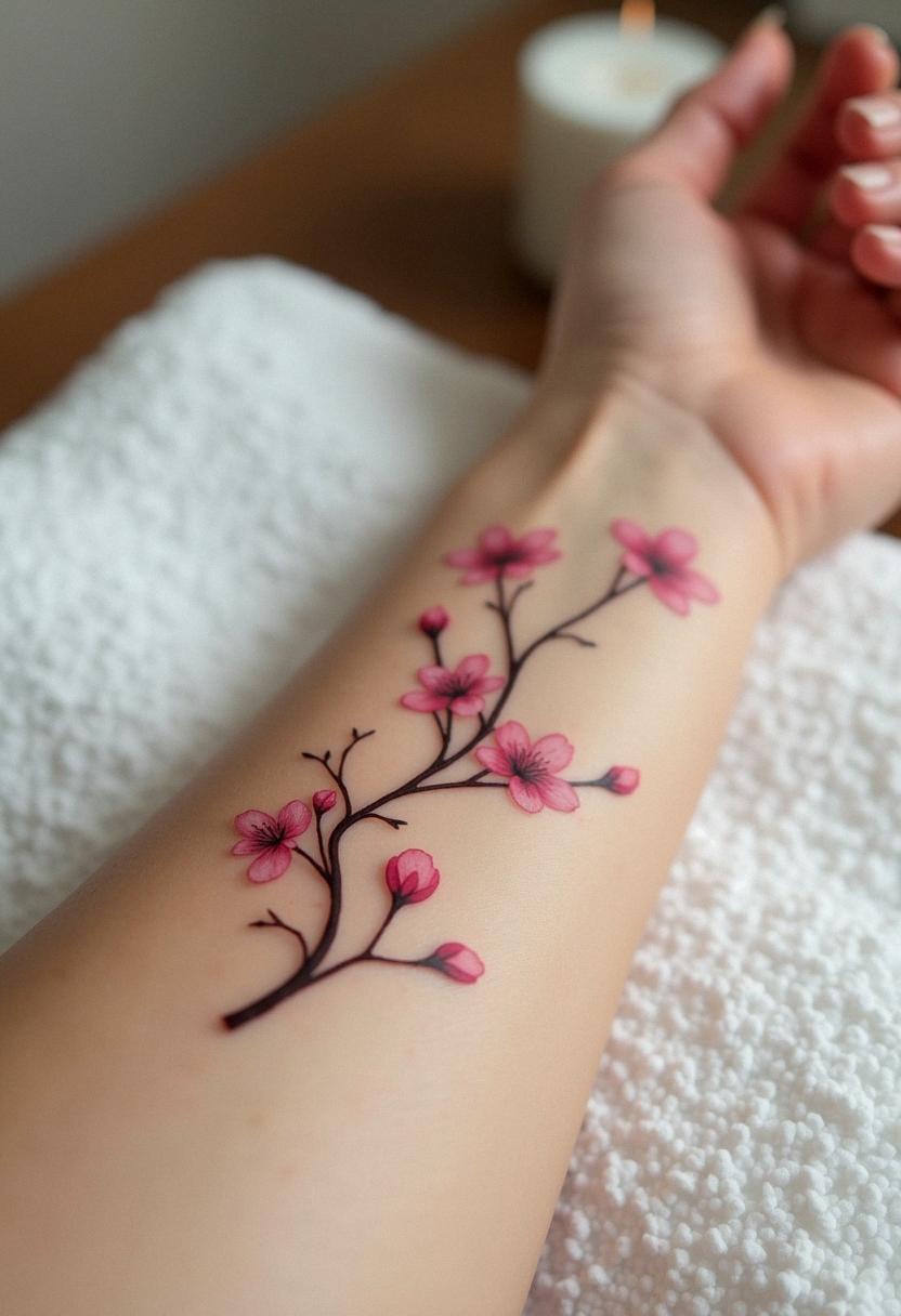 cherry blossom tree tattoo