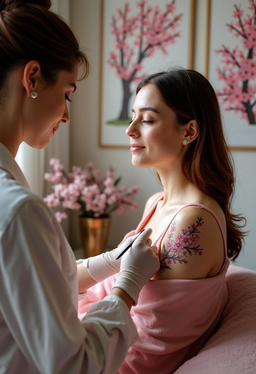 cherry blossom tree tattoo