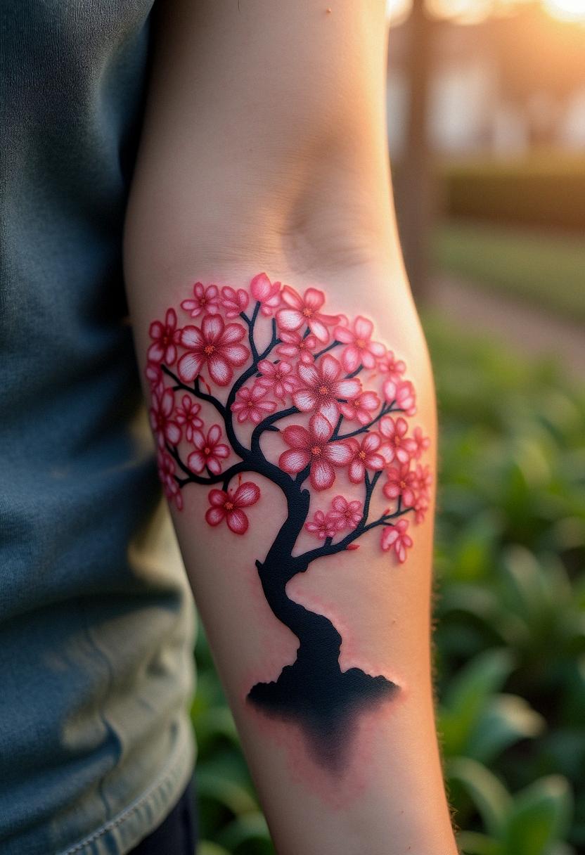 cherry blossom tree tattoo