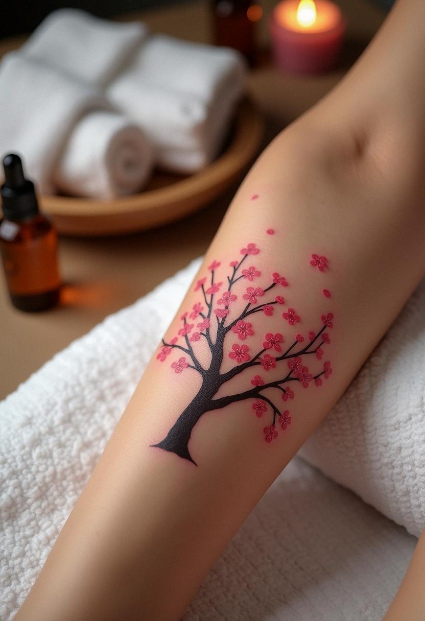 cherry blossom tree tattoo