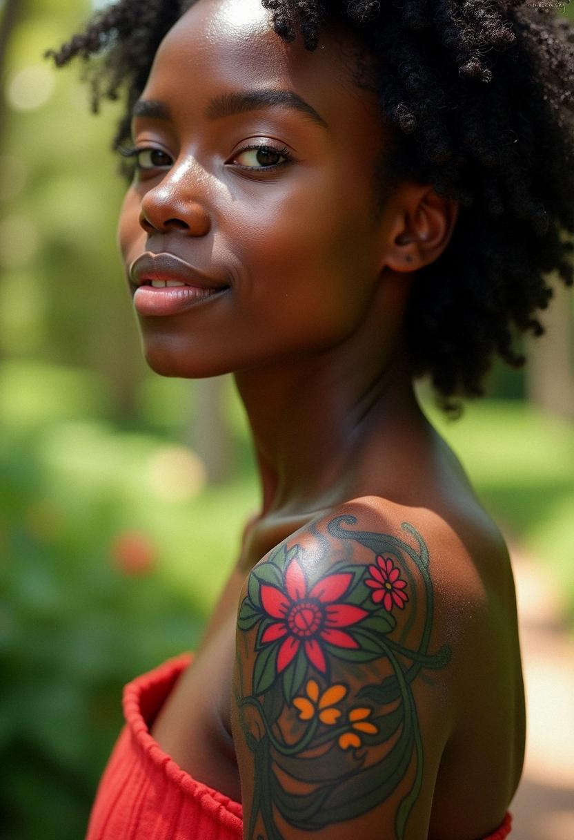 color tattoos on dark skin