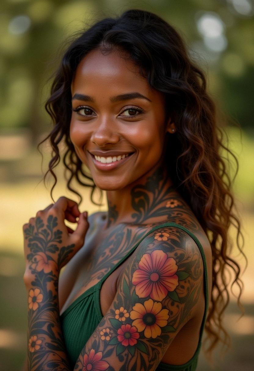 color tattoos on dark skin