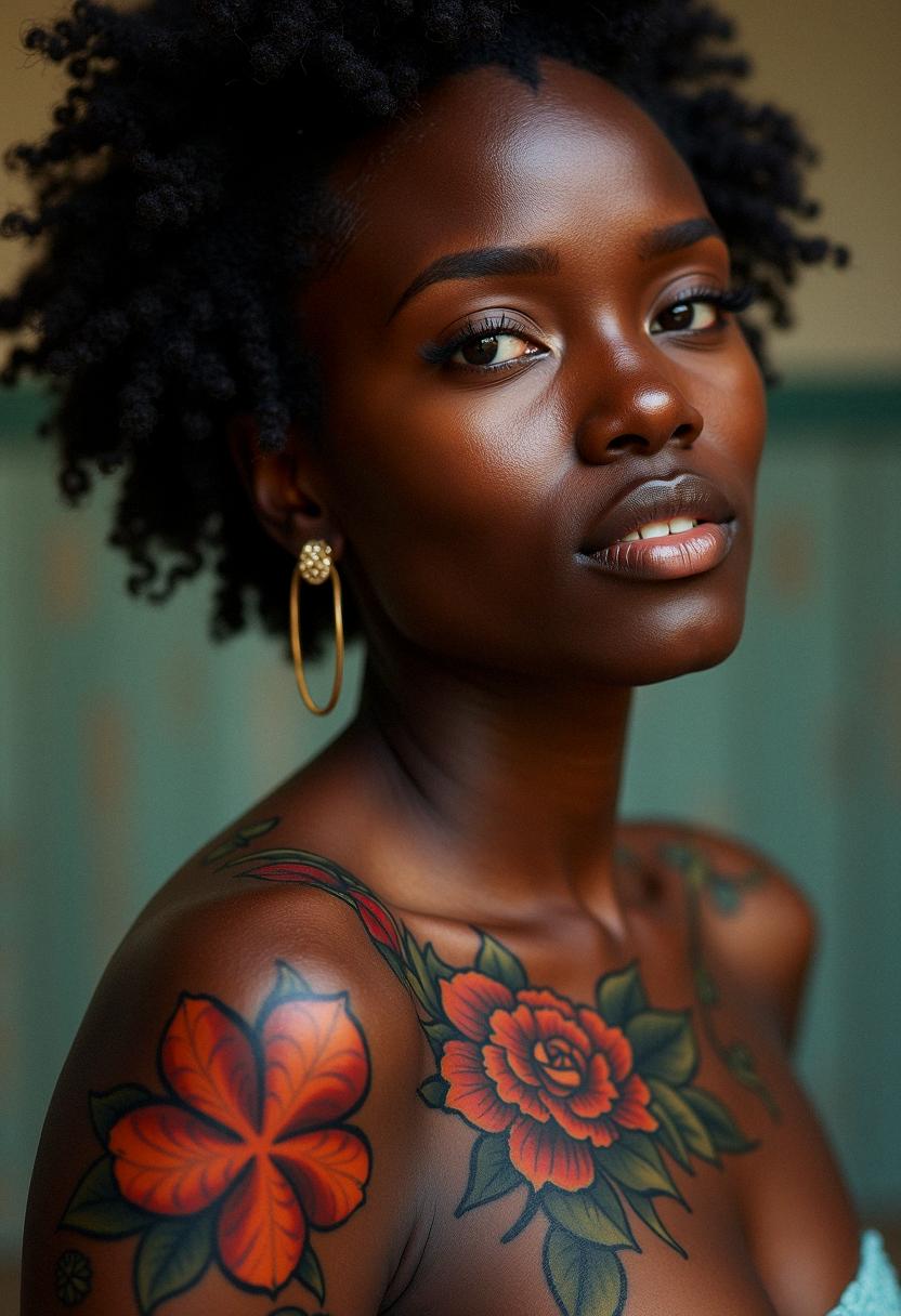 color tattoos on dark skin