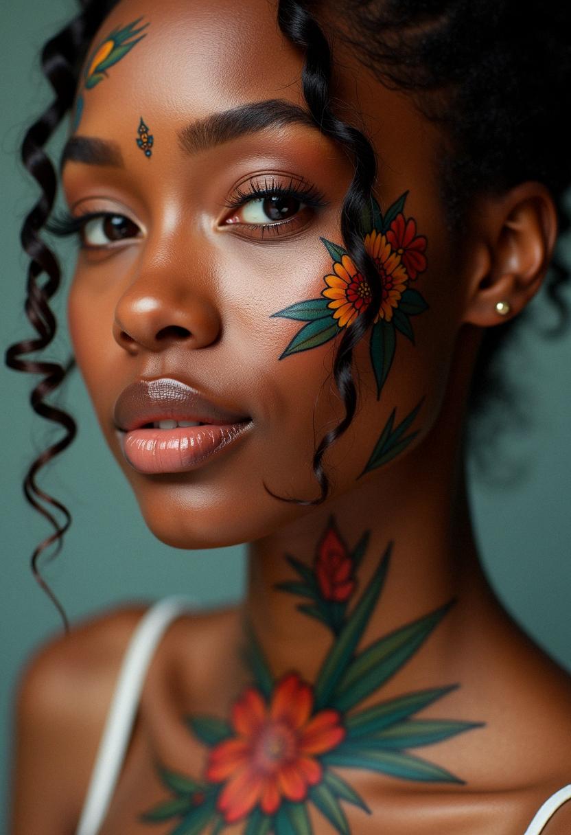 color tattoos on dark skin