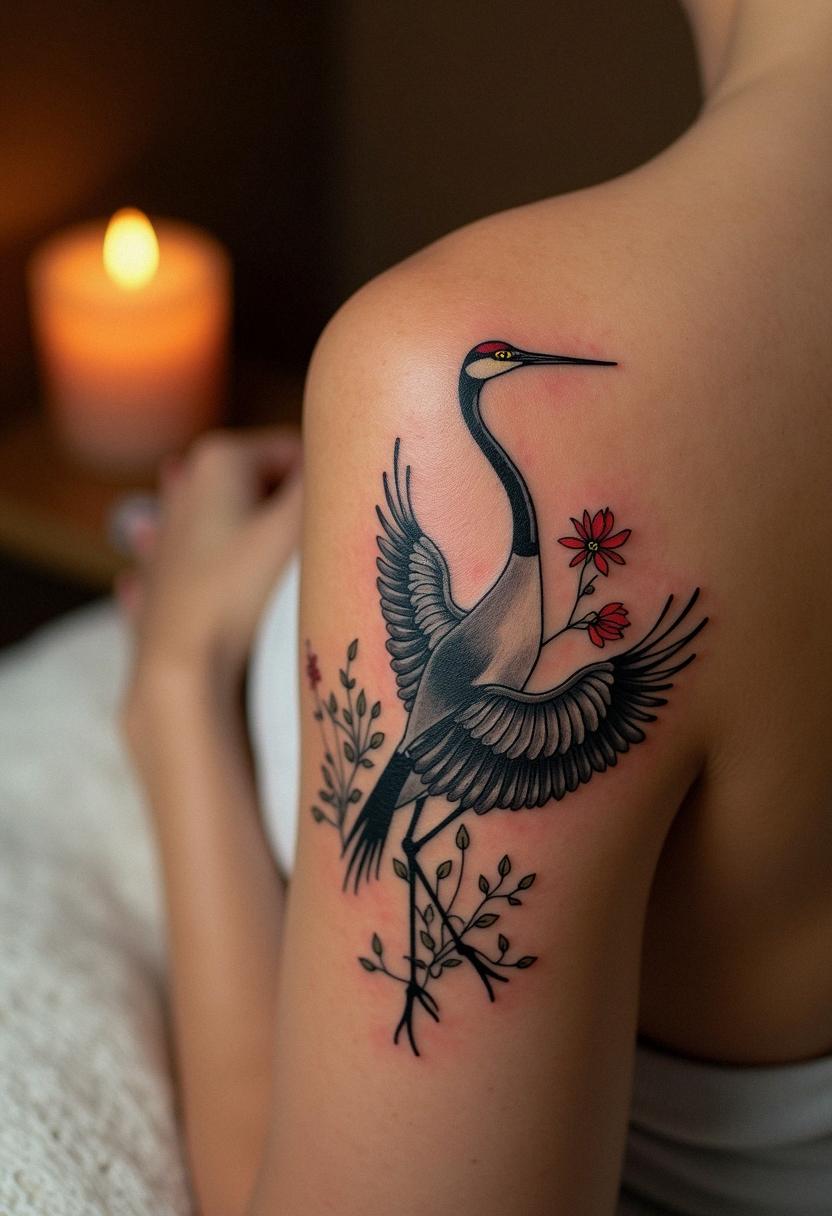 crane tattoo