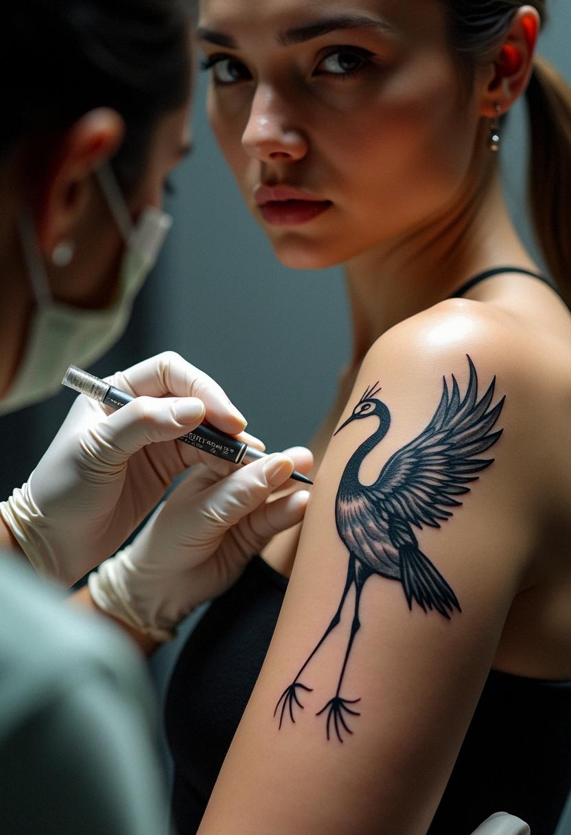 crane tattoo