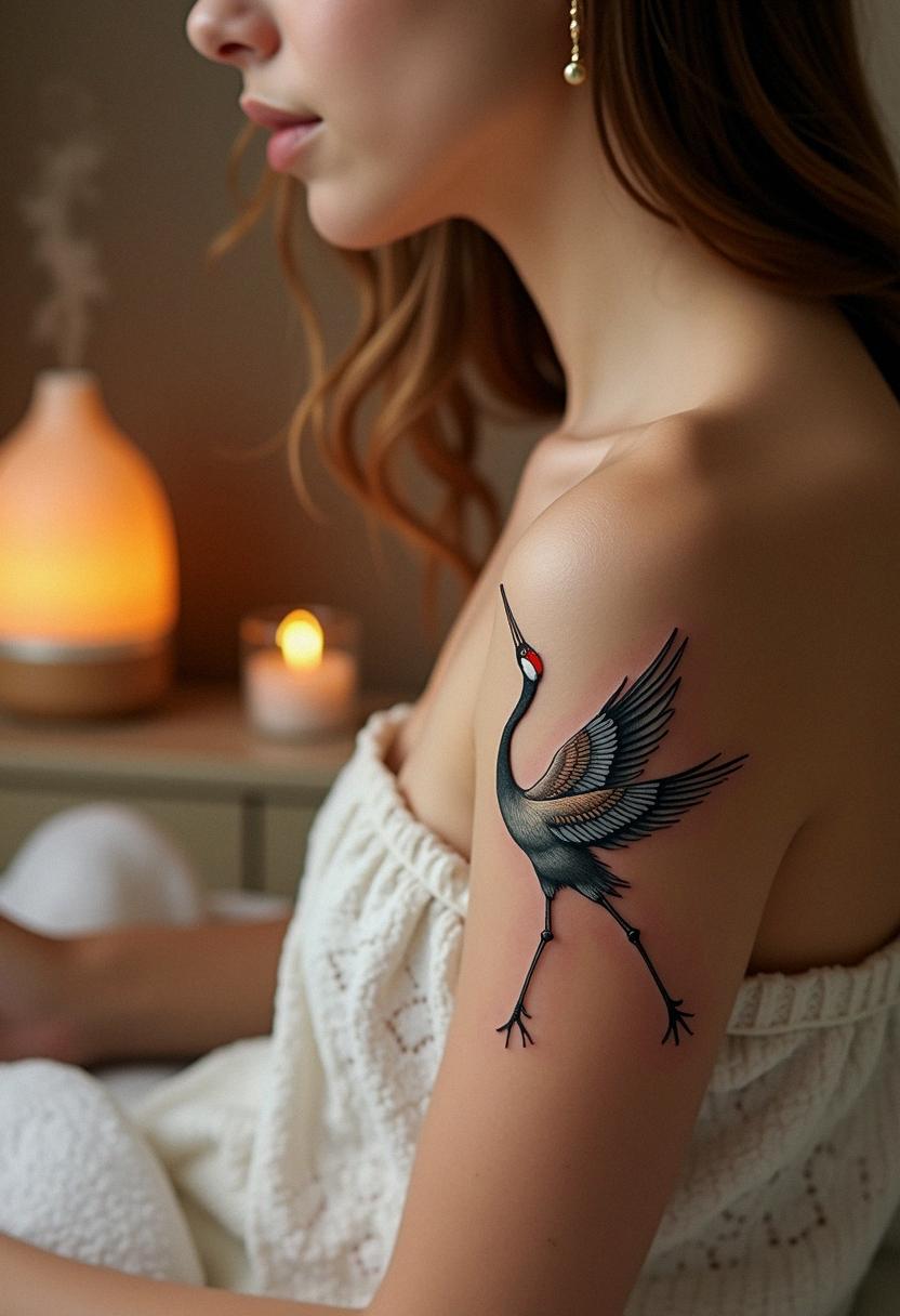 crane tattoo