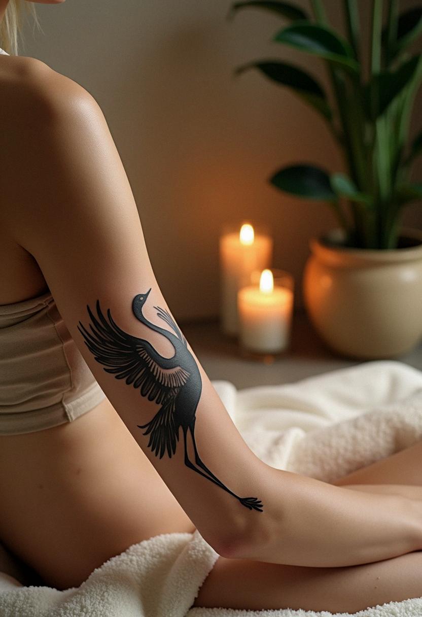 crane tattoo