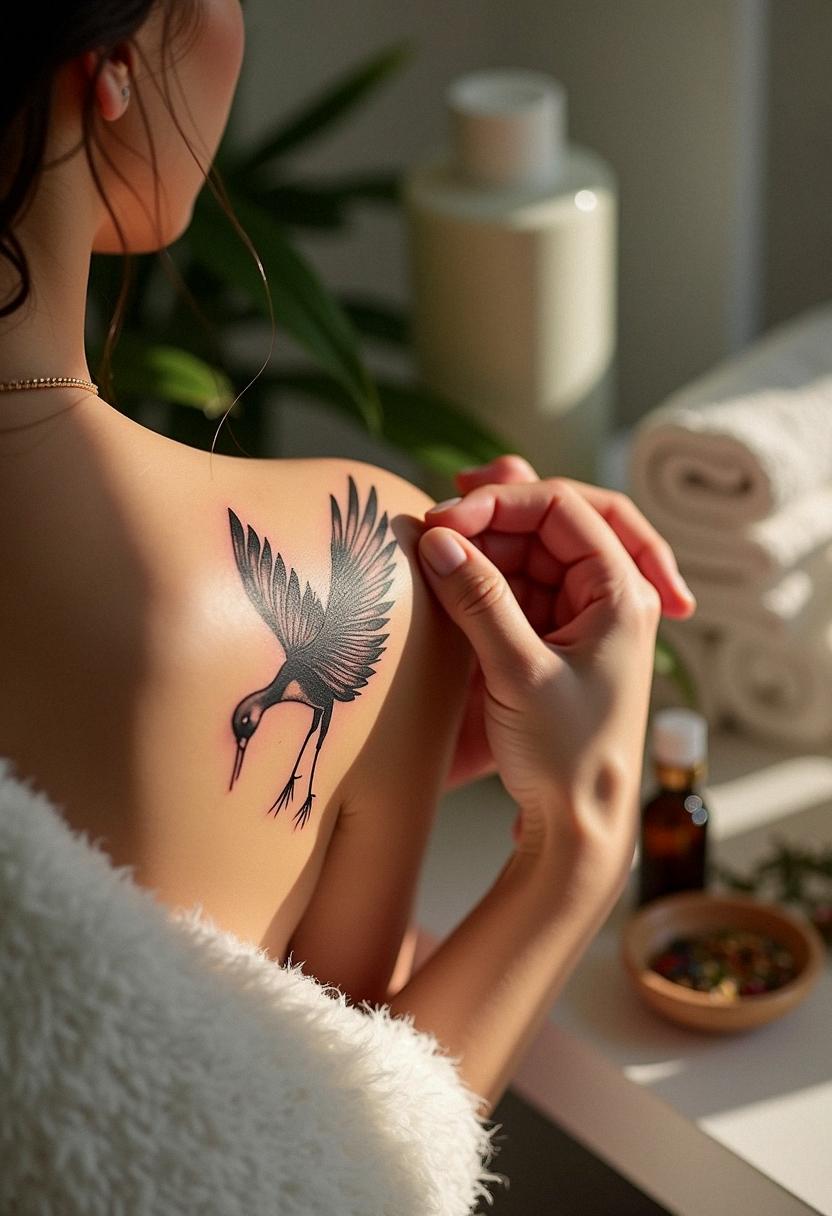 crane tattoo
