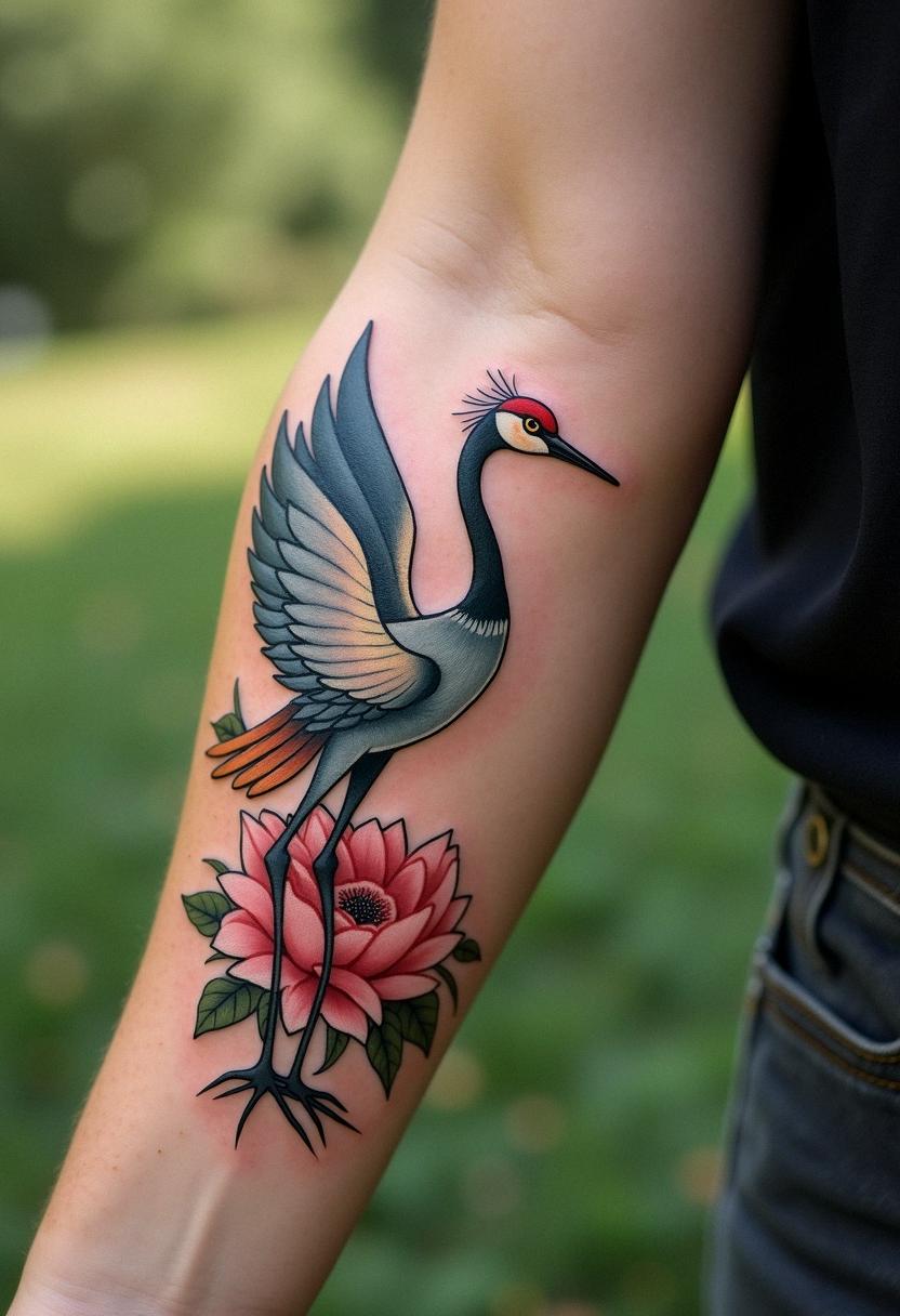 crane tattoo