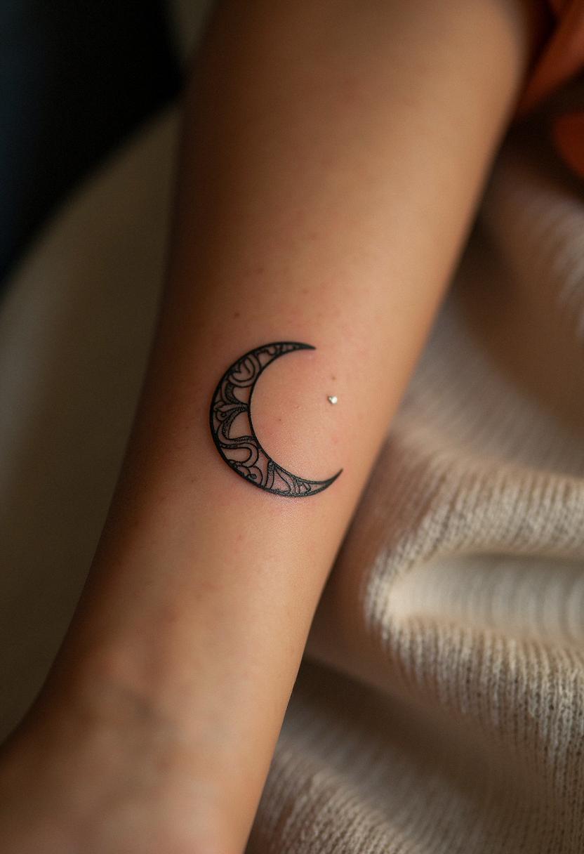 crescent moon tattoo