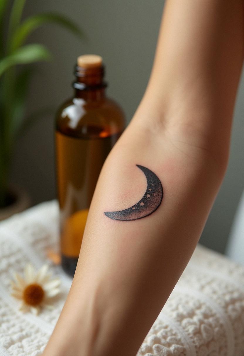 crescent moon tattoo
