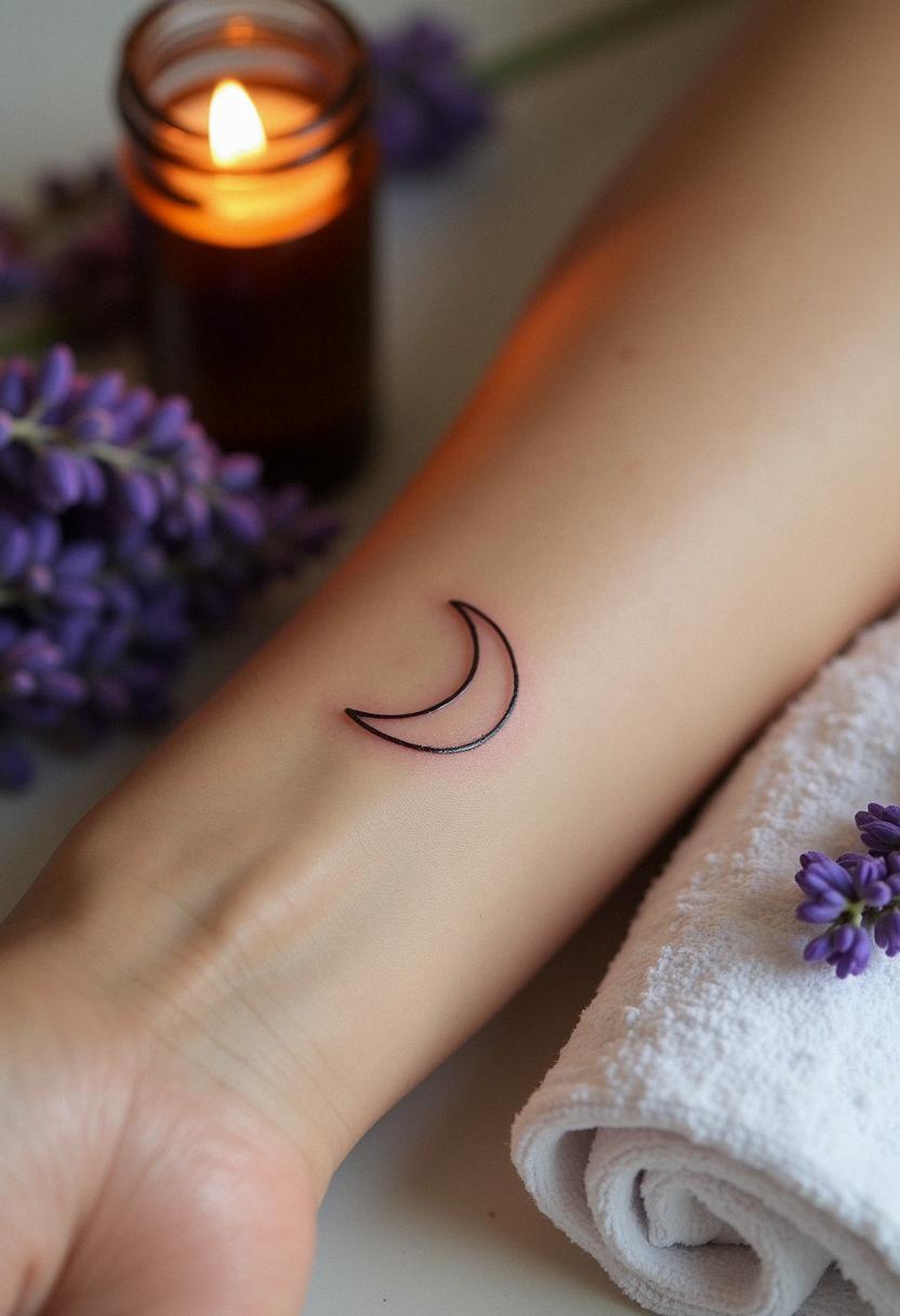 crescent moon tattoo