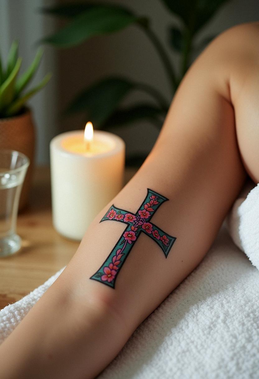 cross arm tattoo