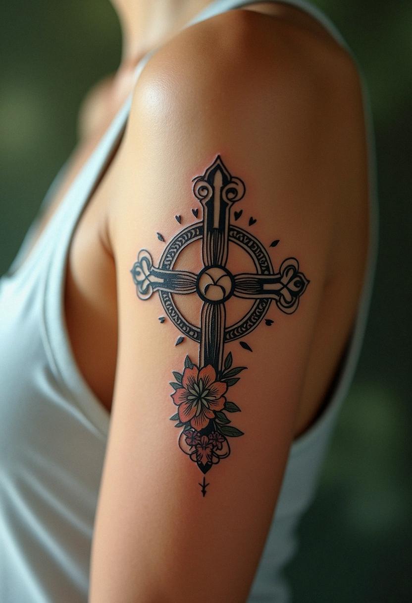 cross arm tattoo