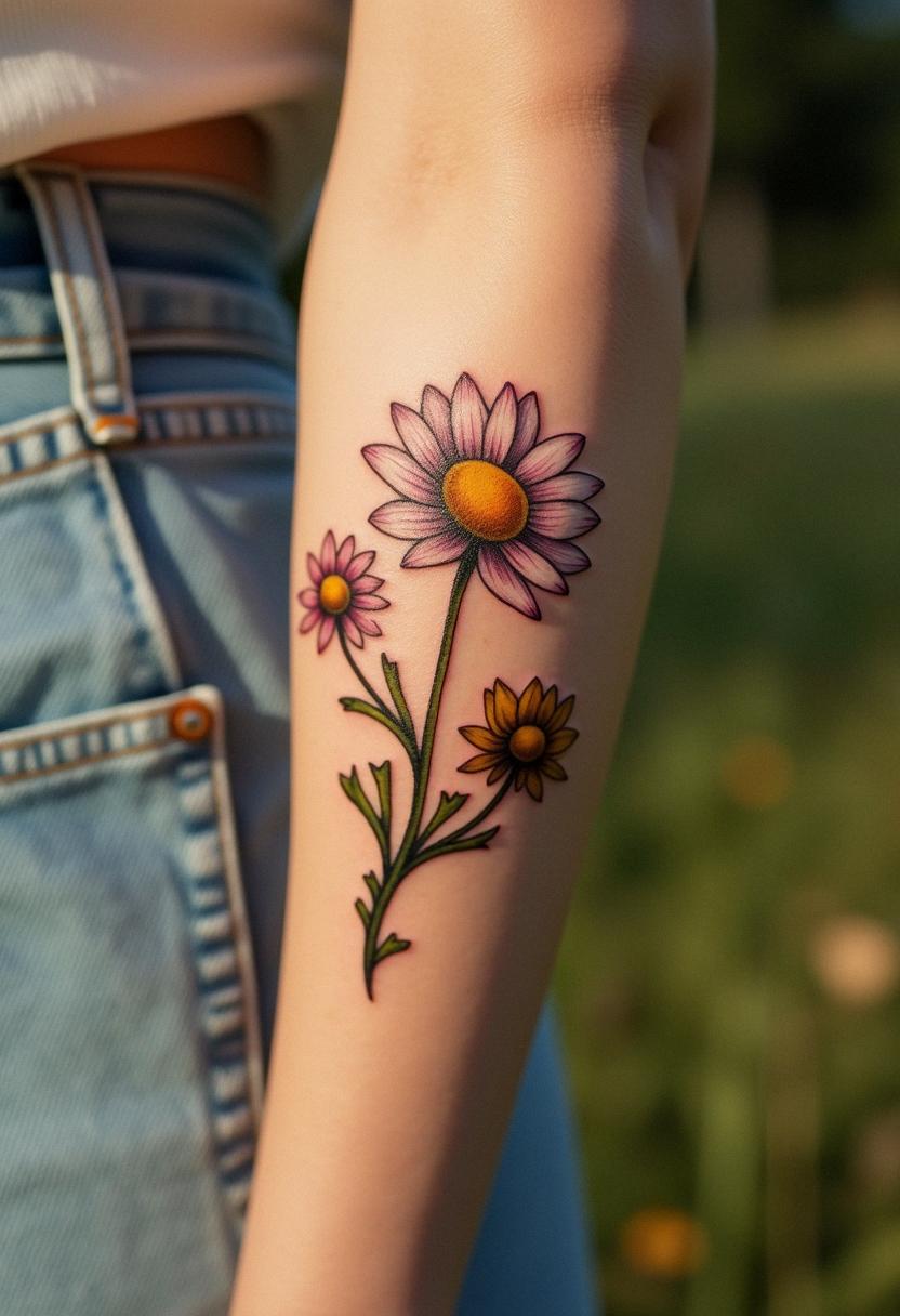 daisy flower tattoo