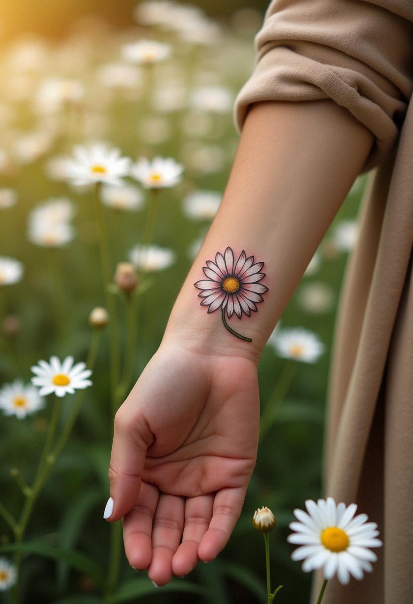 daisy flower tattoo