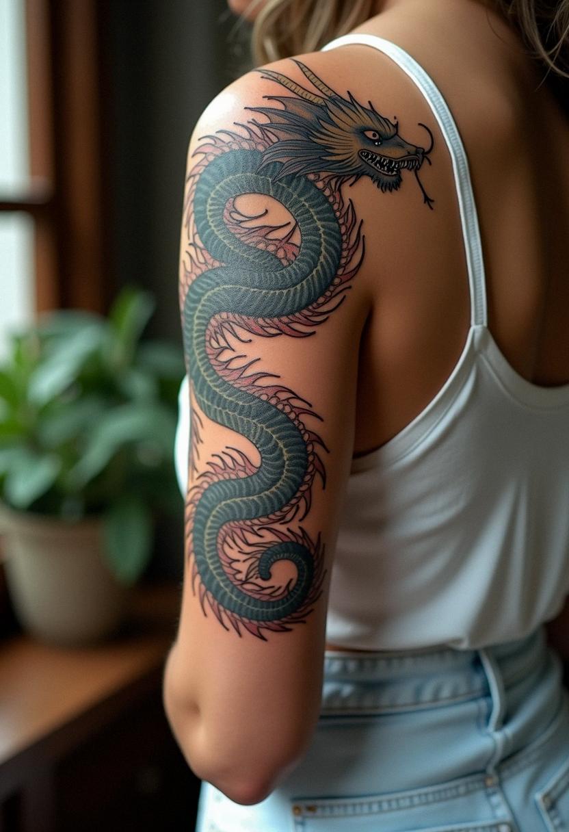 dragon sleeve tattoo