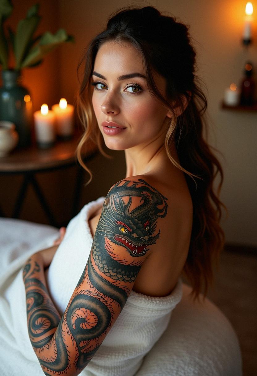 dragon sleeve tattoo