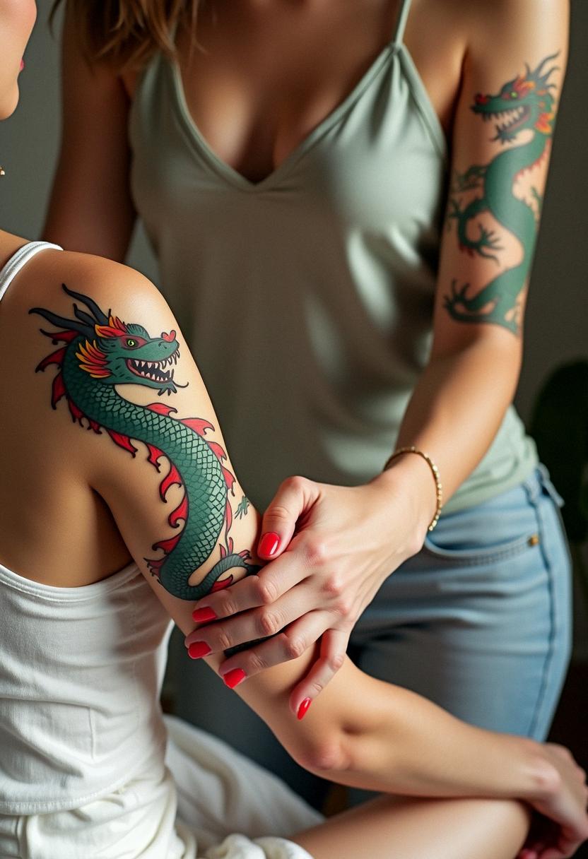 dragon sleeve tattoo