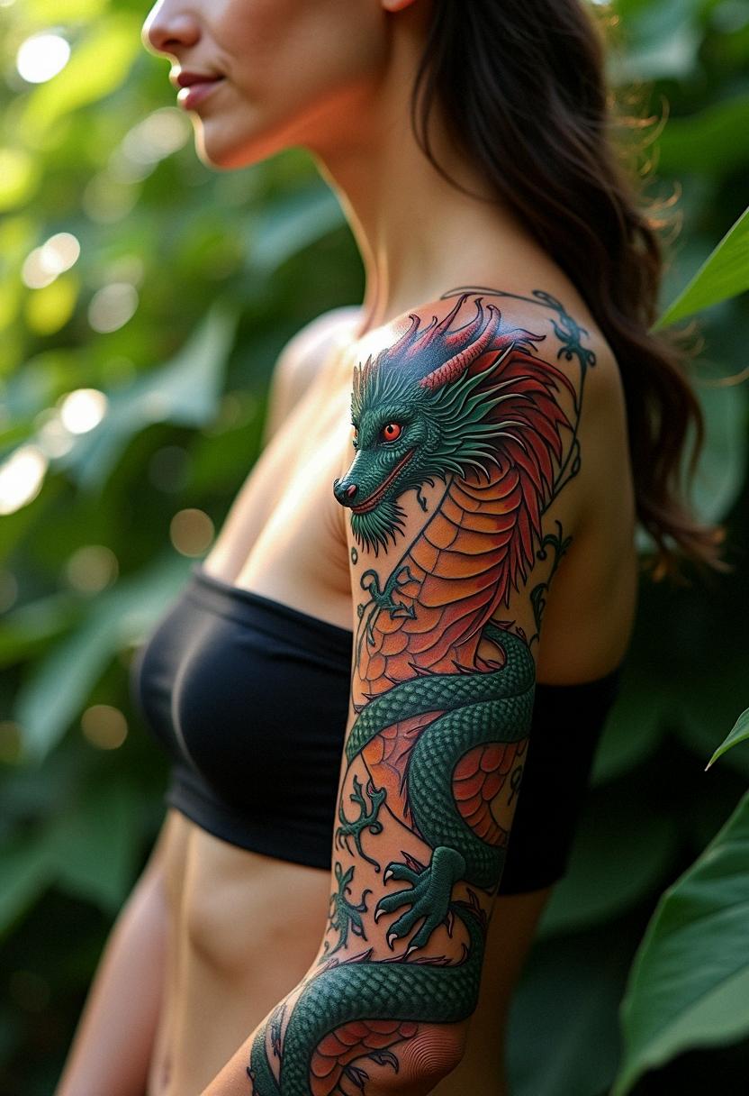 dragon sleeve tattoo