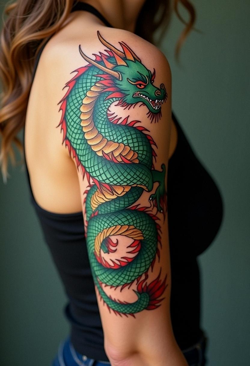 dragon sleeve tattoo