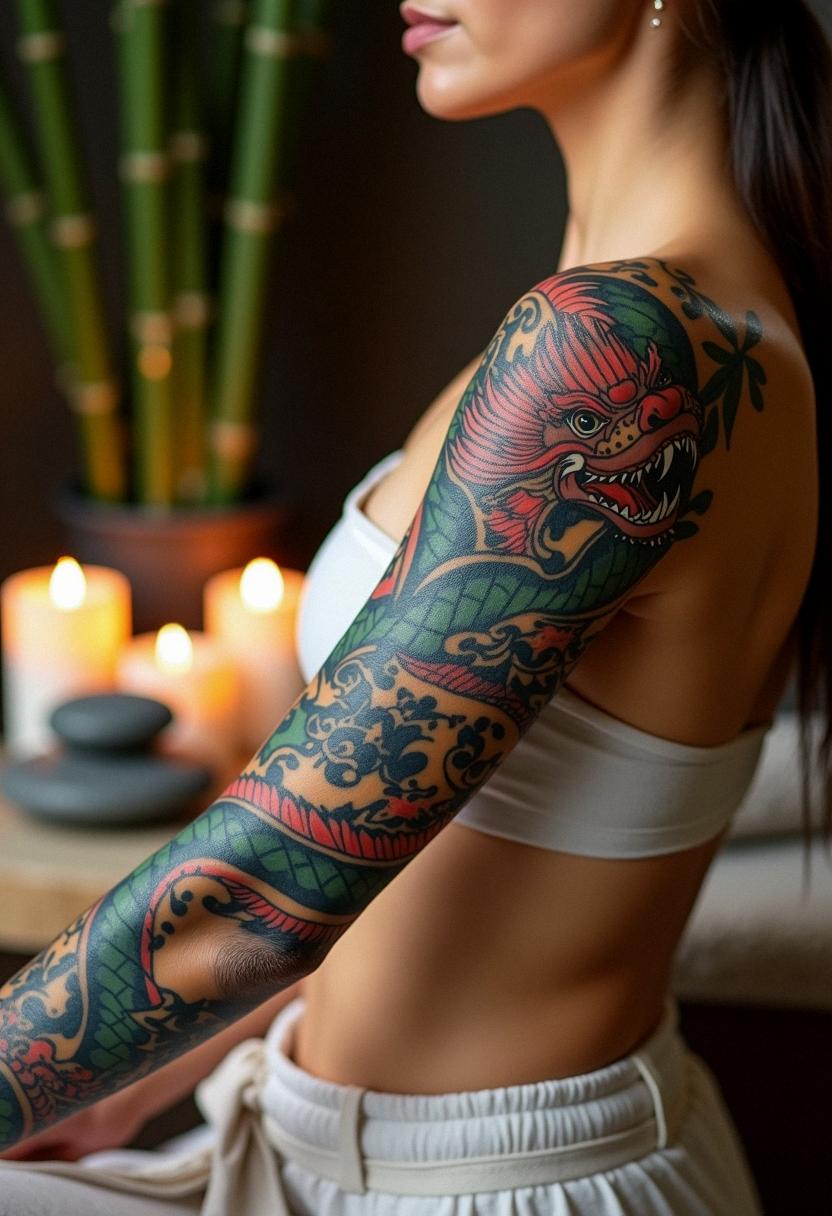 dragon sleeve tattoo