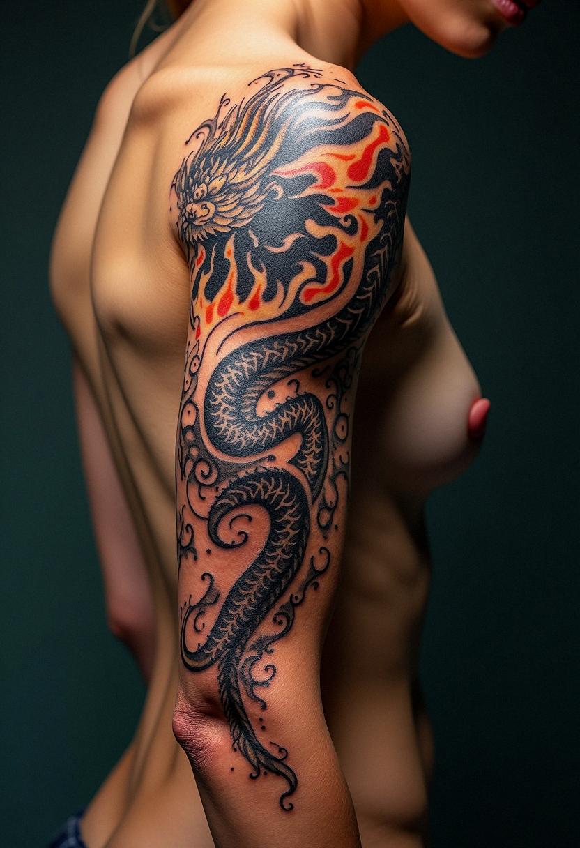 dragon sleeve tattoo