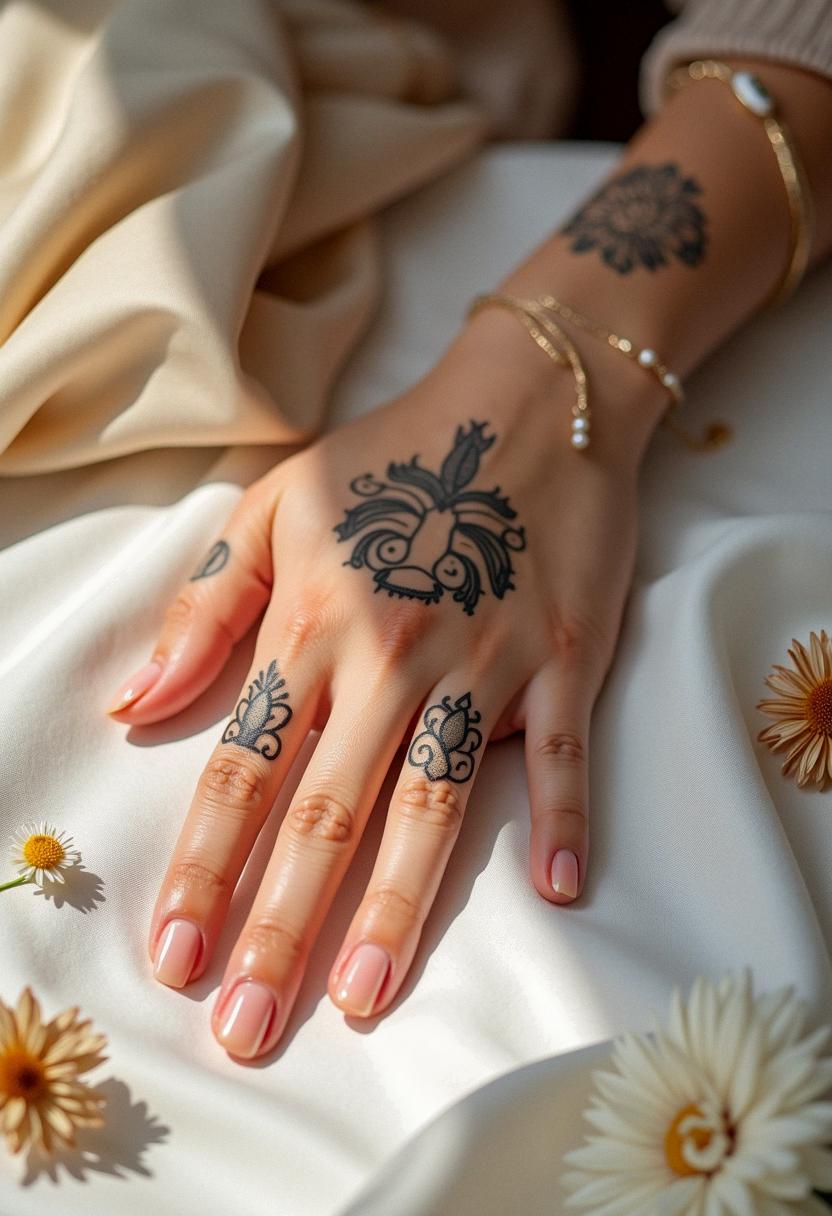 female hand tattoos