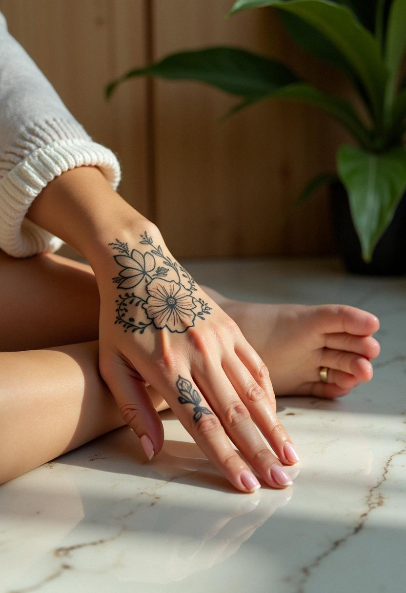 female hand tattoos