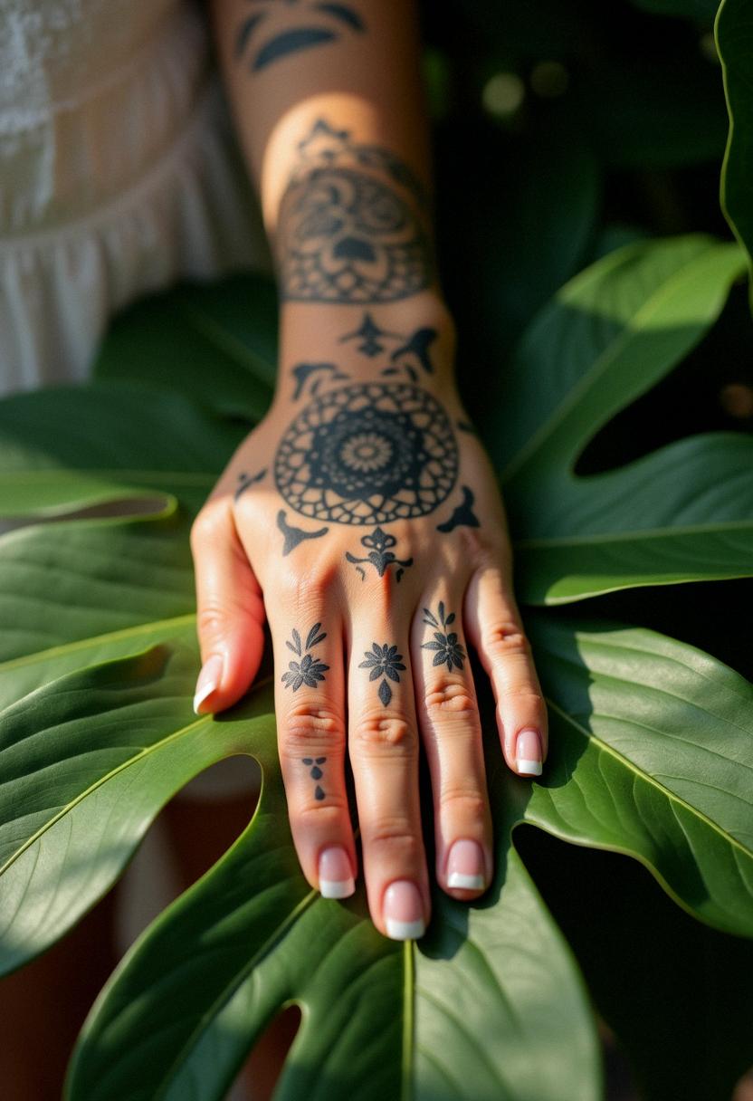 female hand tattoos
