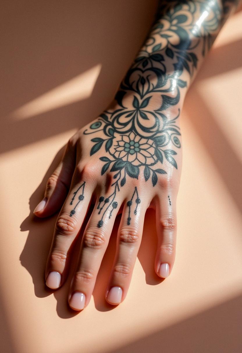 female hand tattoos