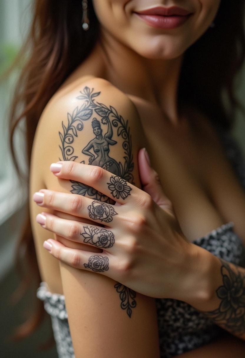 female hand tattoos