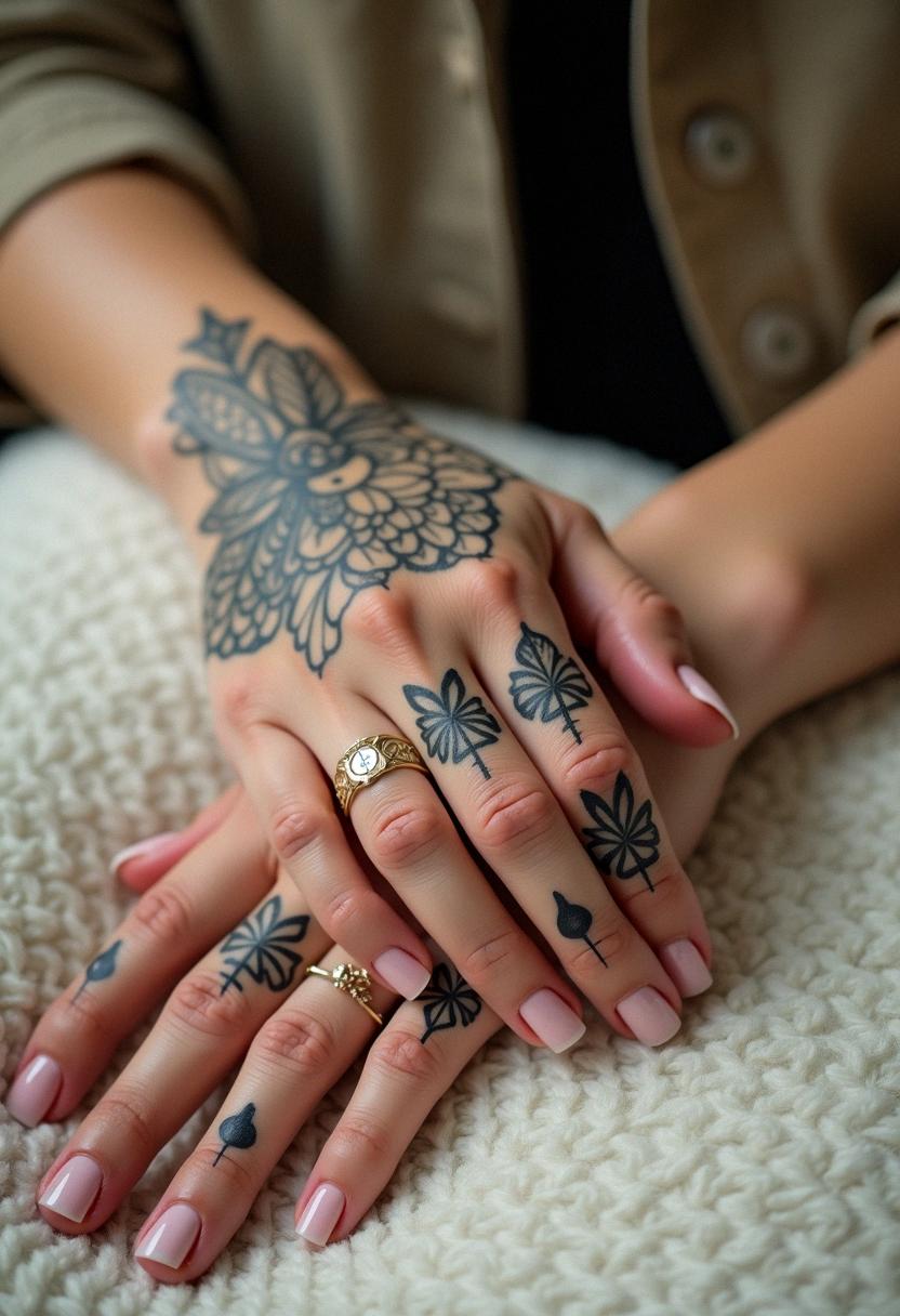 female hand tattoos