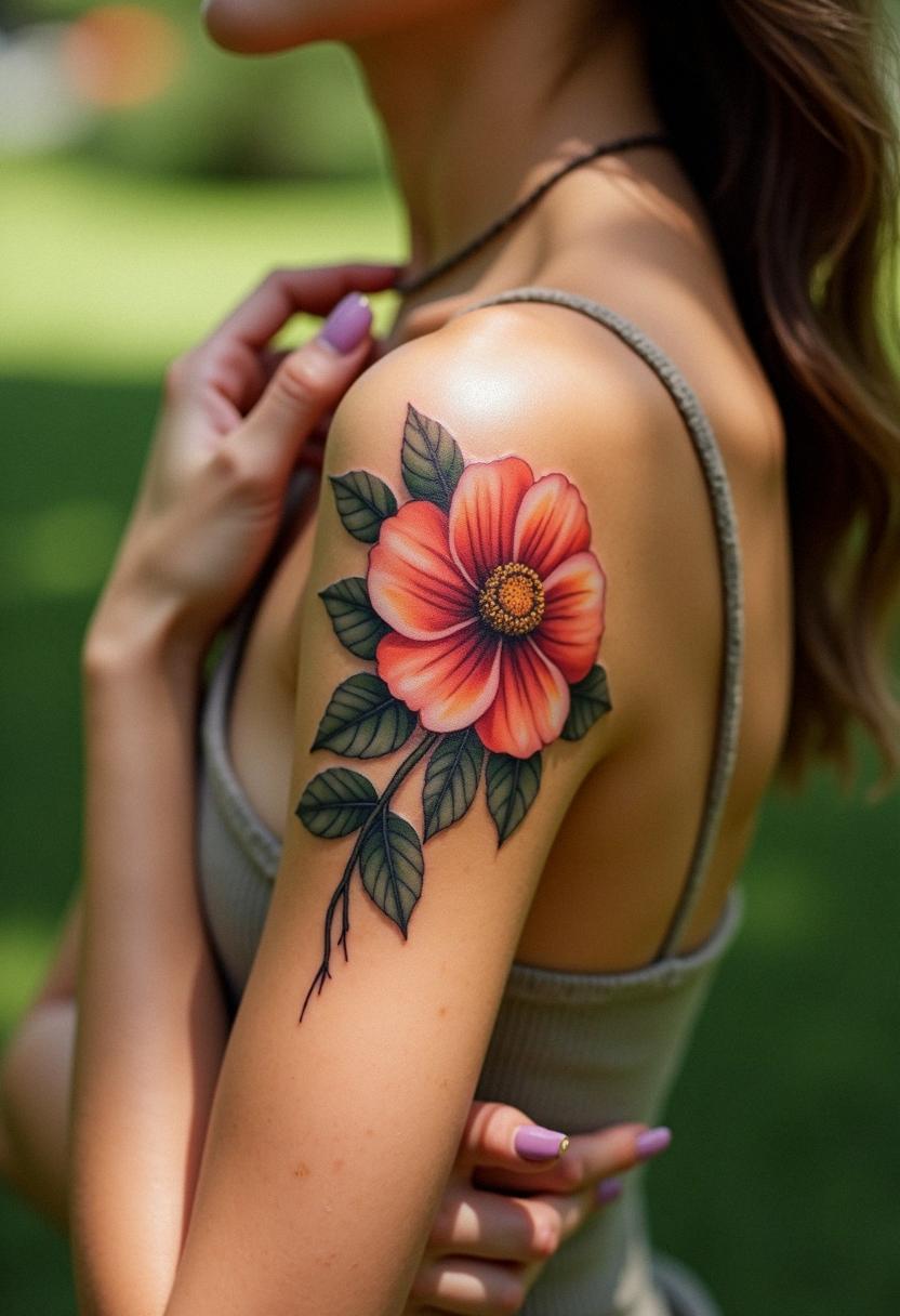 flower hand tattoo