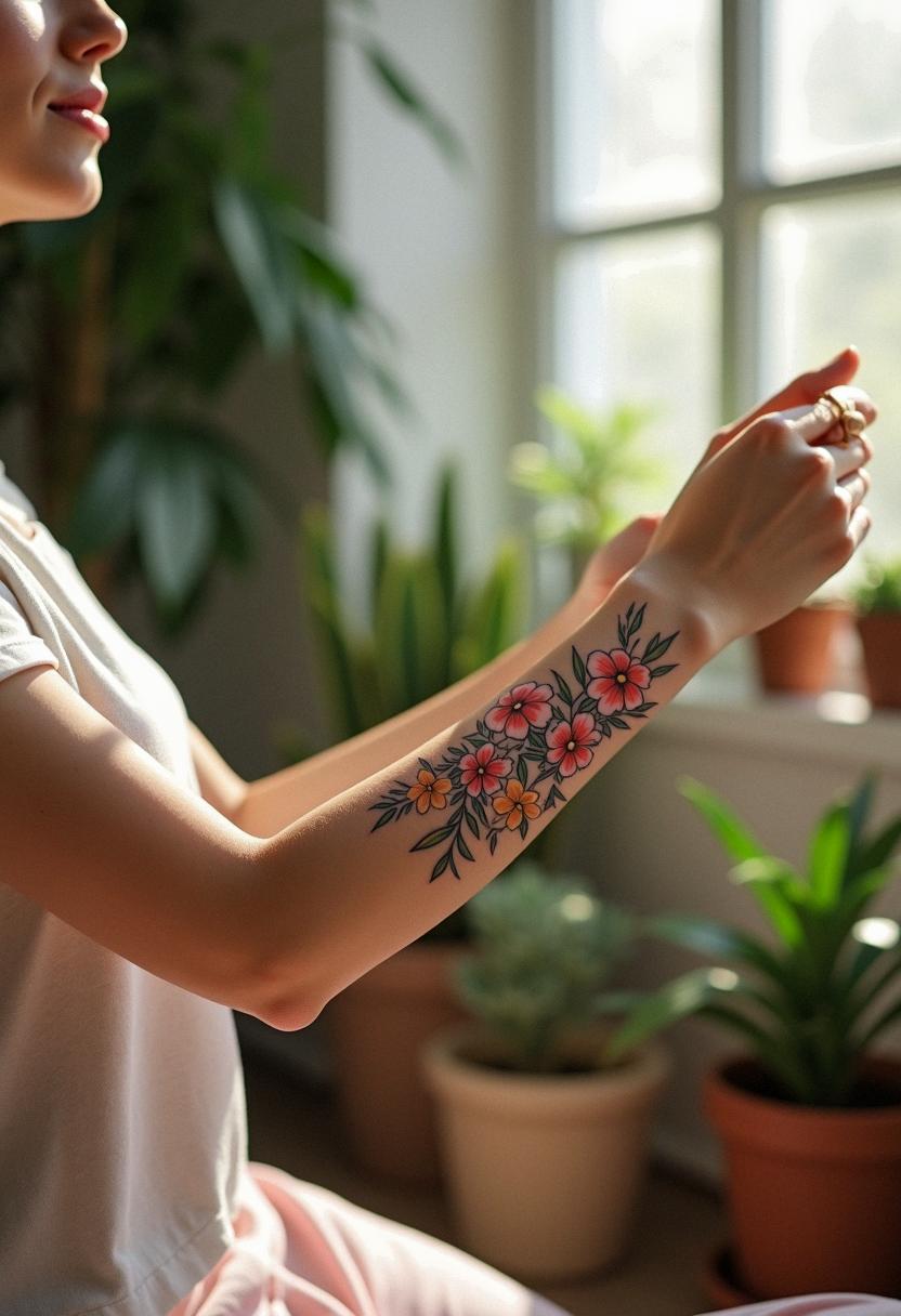 flower hand tattoo