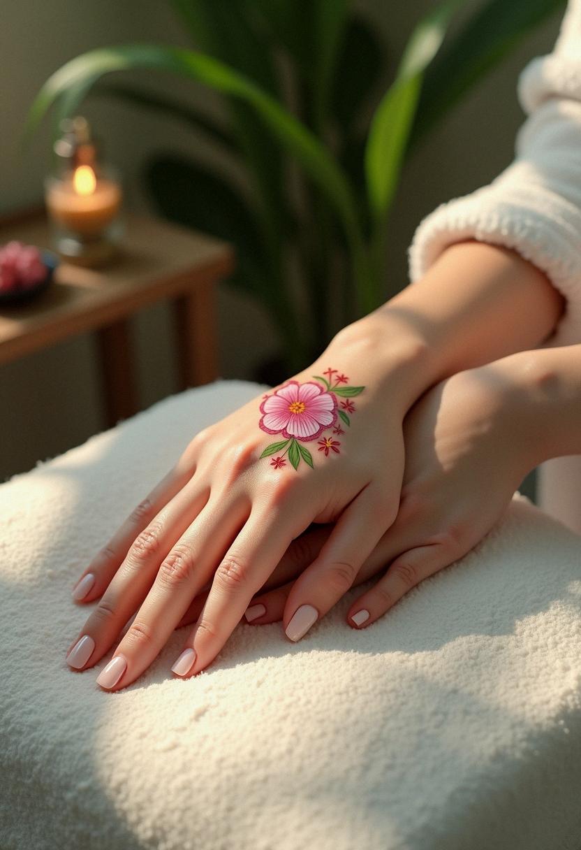 flower hand tattoo